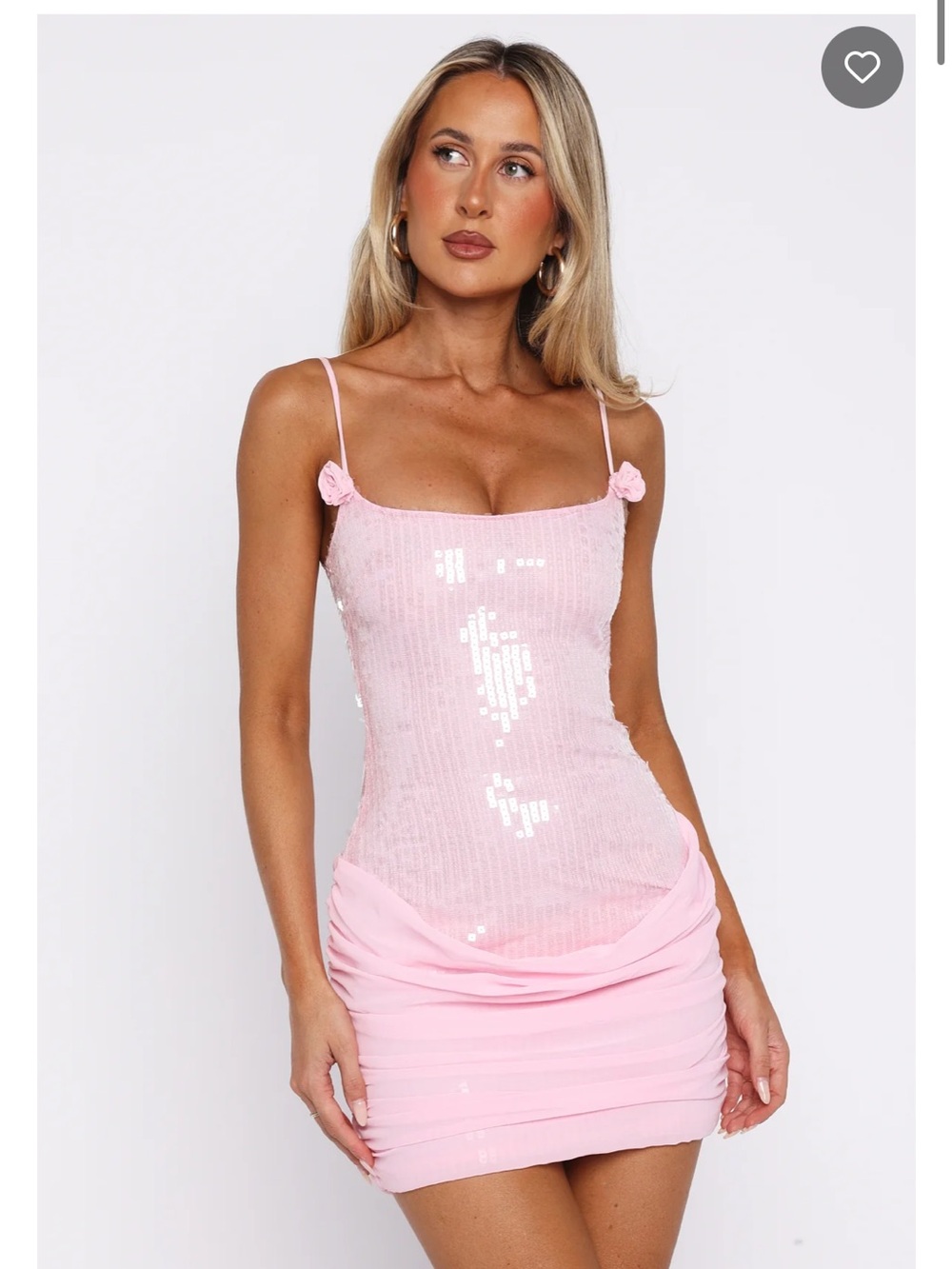 White Fox Boutique Pink Sequin Mini Dress